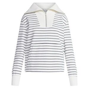 Free Assembly Women's Sailor Collar Sweatshirt Cream w/ Stripes Size Medium NEW